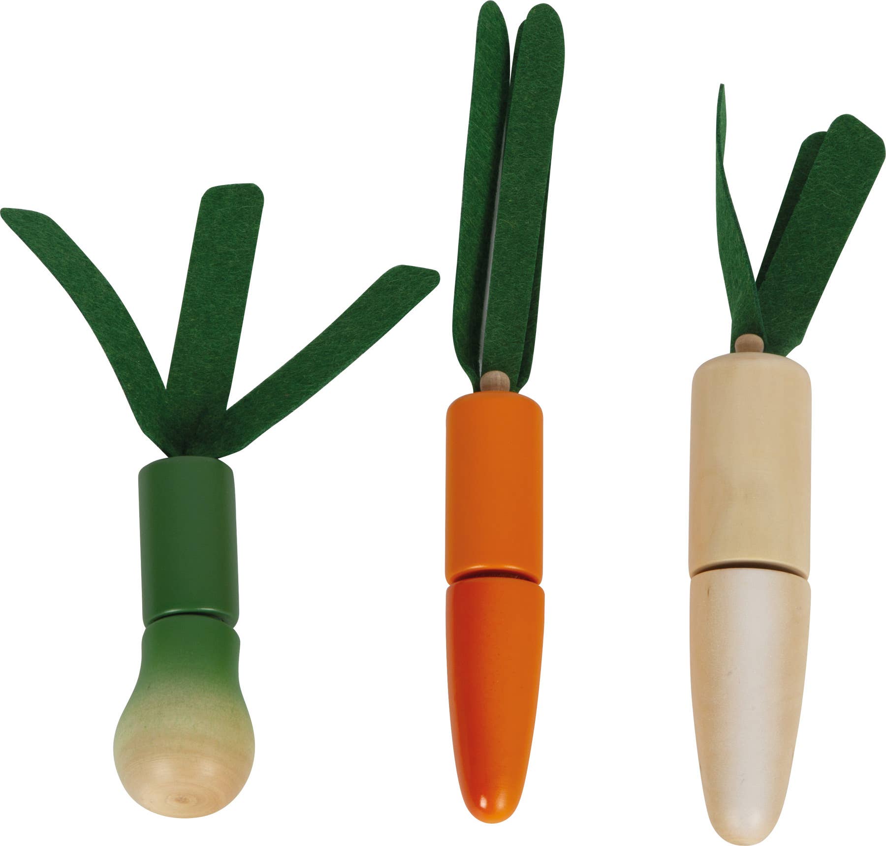 Conjunto de legumes em madeira
