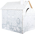Casinha de papelão para colorir e brincar