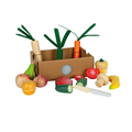 Conjunto de legumes em madeira